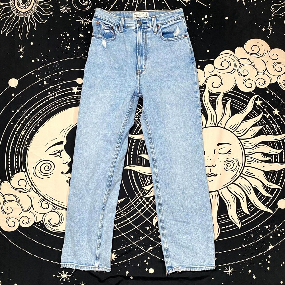 Abercrombie & Fitch Jeans Womens's 4 Blue Cotton Denim Ankle Straight High Rise